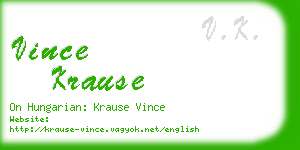 vince krause business card